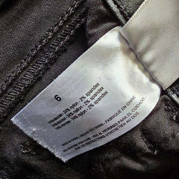 EUC SOCIAL STANDARD BY SANCTUARY ANKLE SKINNY BLACK COATED TWILL PANTS SIZE 6 - Picture 14 of 14